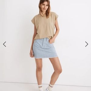 Madewell Blue Gingham Skirt